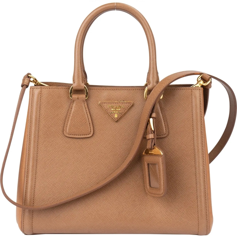 Prada Schultertasche Prada Saffiano Leather Galleria Handbag braun