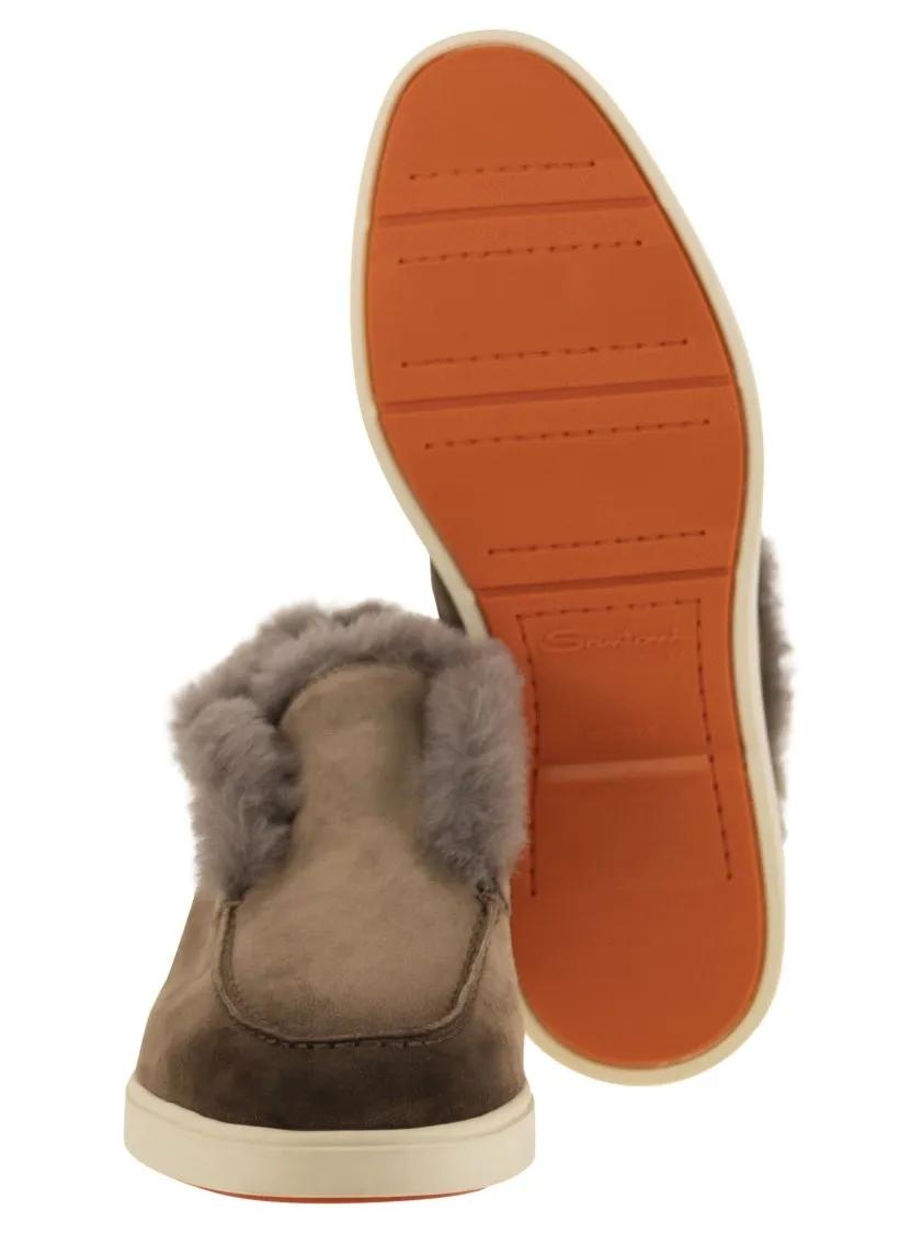 Thumbnail - Santoni Stiefel - Suede And Fur Desert Boot - Gr. 41 (EU) - in Braun - für Damen