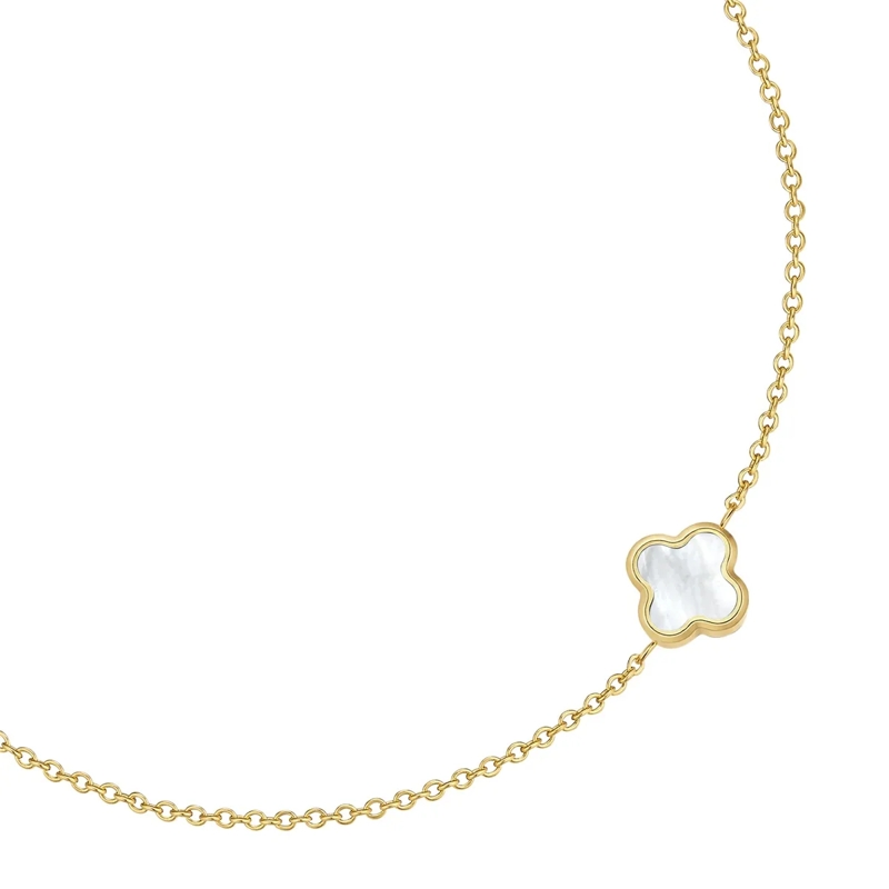 Glanzstücke München Armband Edelstahl Armband PerlmuttKleeblatt gold(Image 3)