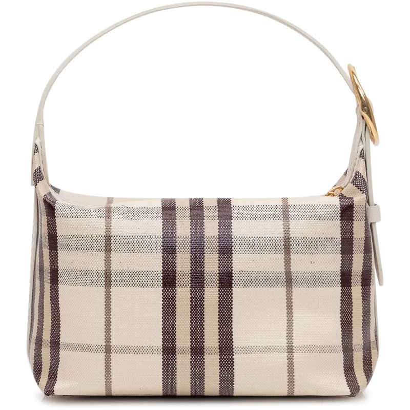 Burberry Schultertasche Borsa Highlands in Tessuto e Pelle beige(Image 3)