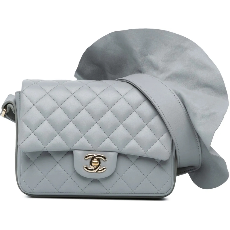 Chanel Schultertasche Quilted Calfskin Bolero de Chanel Flap grau