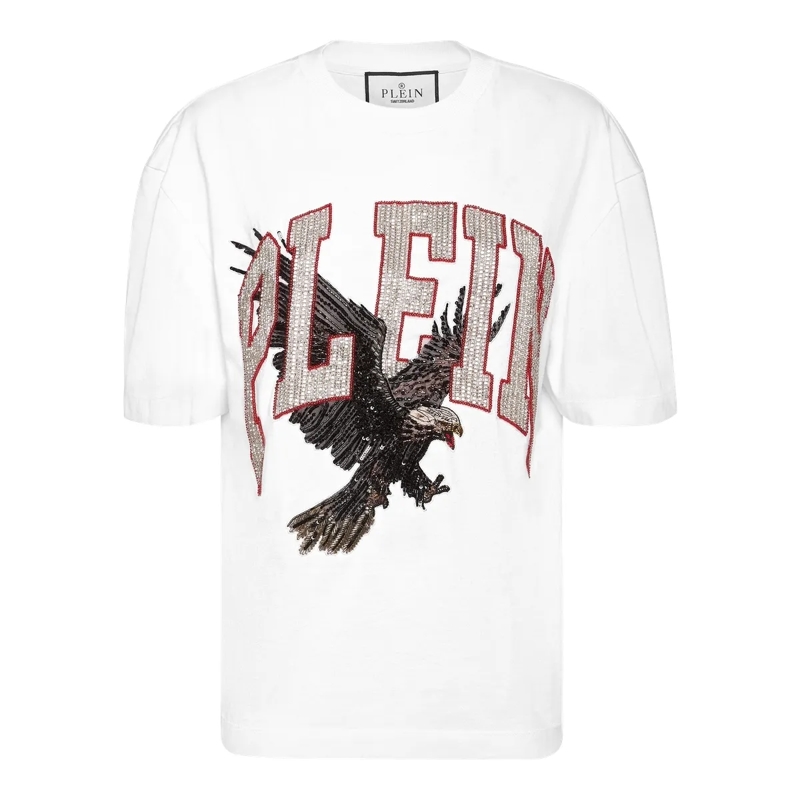 Philipp Plein T-Shirt T-Shirt Man Fit Eagle weiss