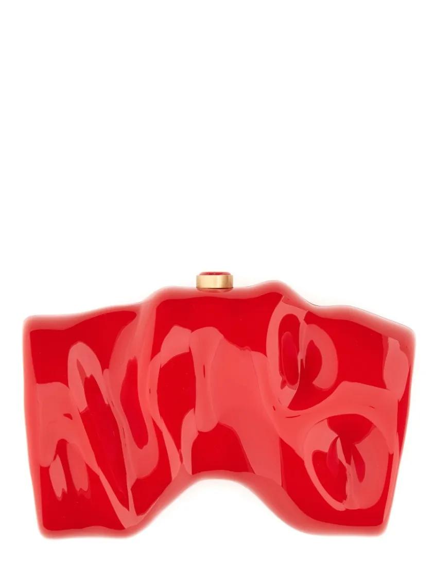 Cult Gaia Clutches "Scrunch" Clutch in rood