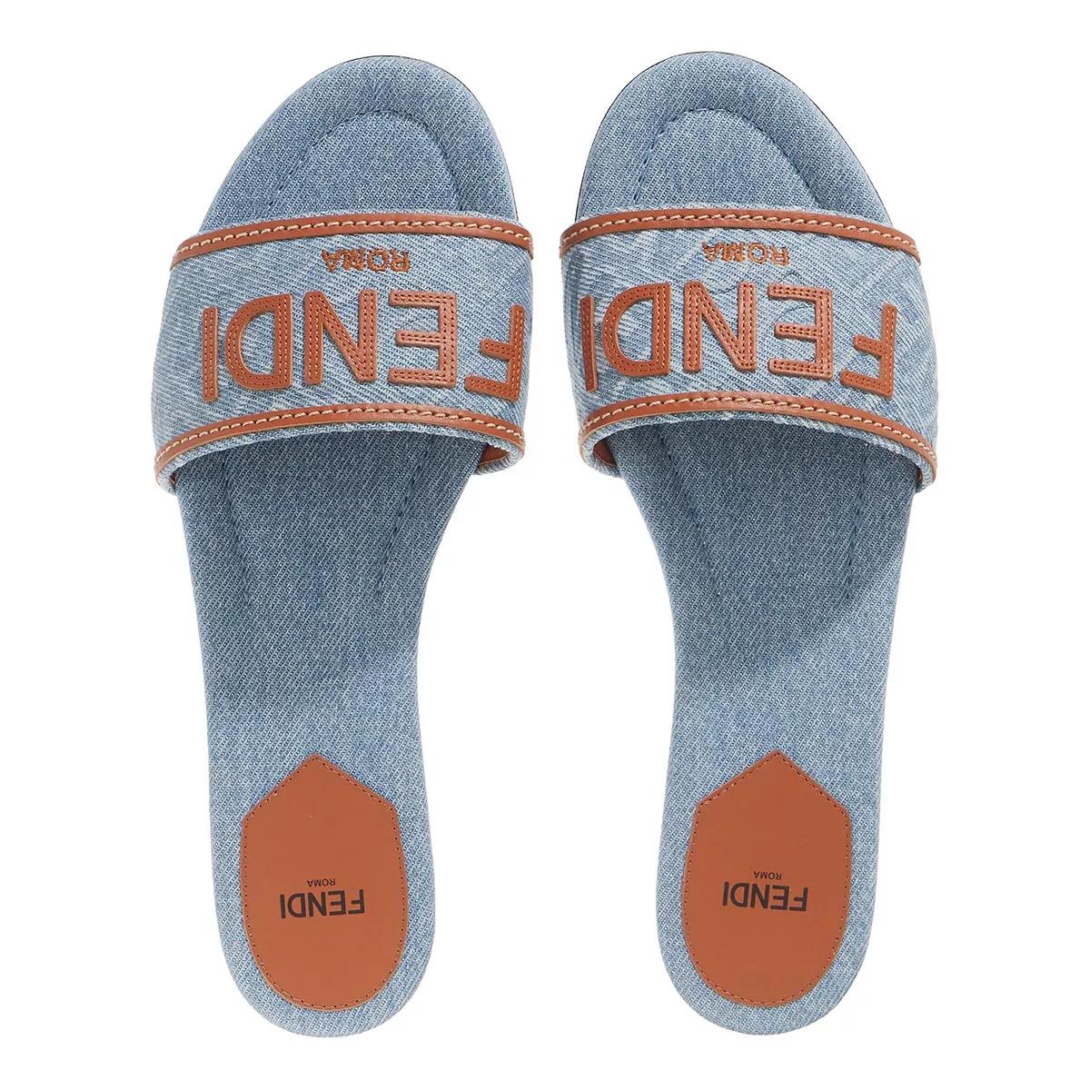 Fendi Signature Slides Denim Brandy Slide