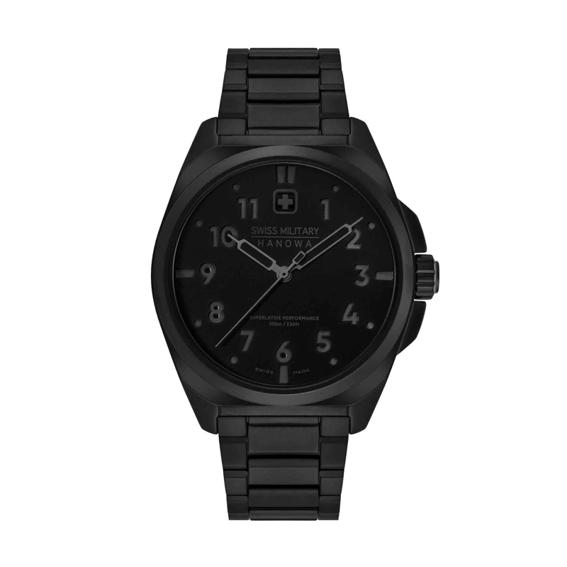 Swiss Military Hanowa Automatikuhr Quarzuhr Fieldmaster schwarz