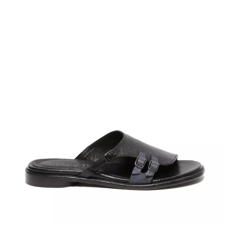 Hundred 100 Sandales Black Leather Slide Sandals Black