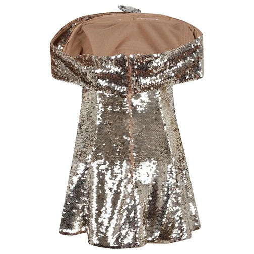 Self Portrait Mini robes Gold Sequin Off Shoulder Mini Dress Gold (Image 2)