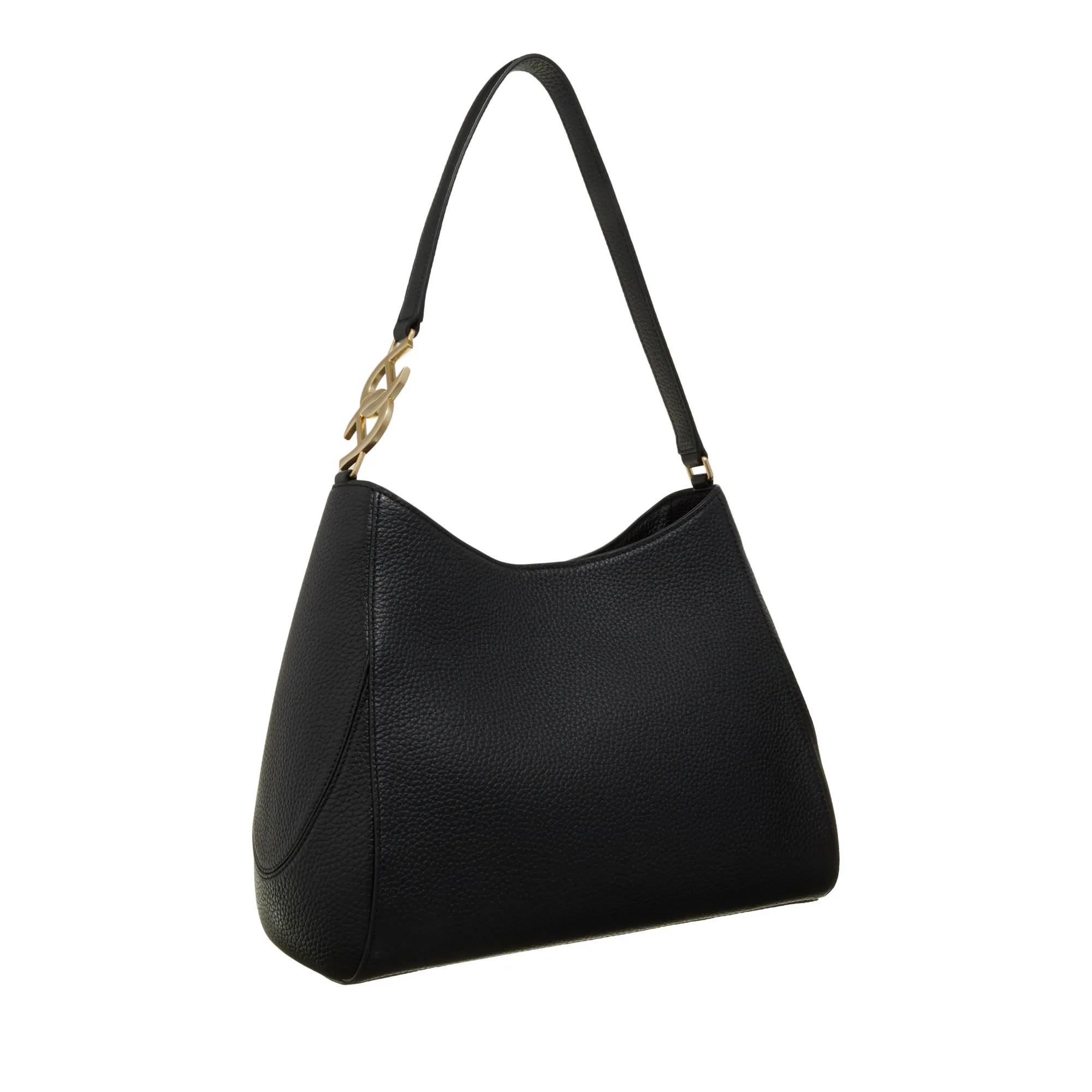 Aigner Leren Bucket Bag met Magneetsluiting Black Dames