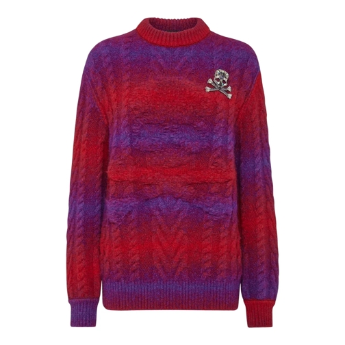 Philipp Plein  Rundhalspullover Skull&Bones rot