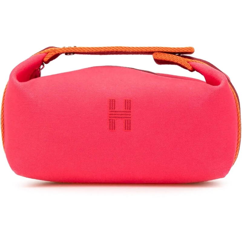 Hermès Necessaire Small Toile Bride A Brac Case rose