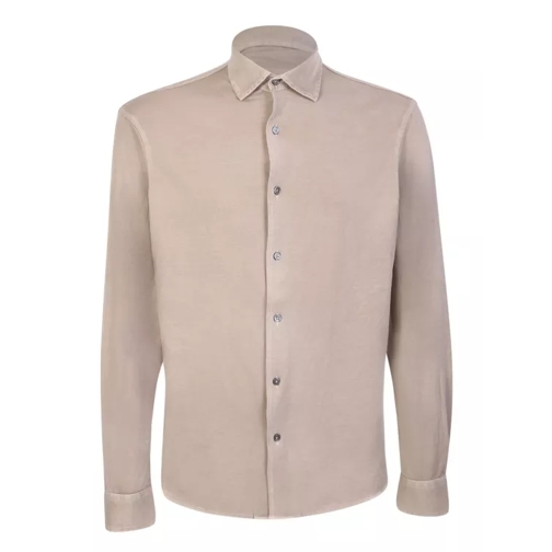 Dell'oglio Light Mastic Dyed Jersey Shirt Neutrals 