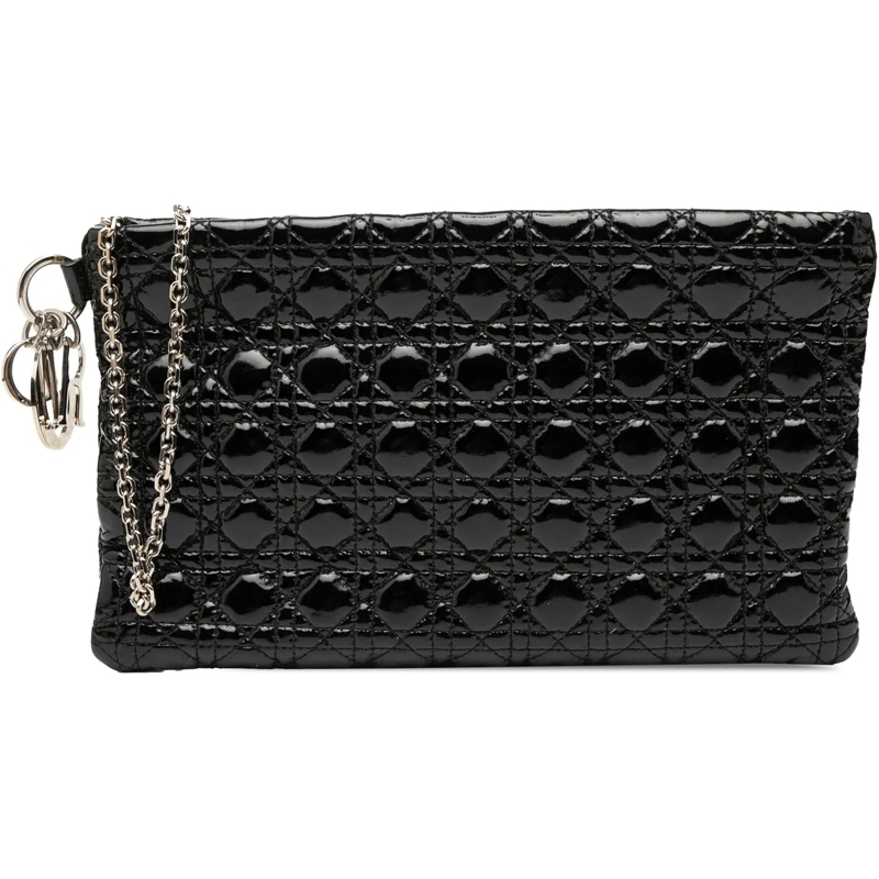 Christian Dior Clutch Patent Cannage Panarea Clutch schwarz