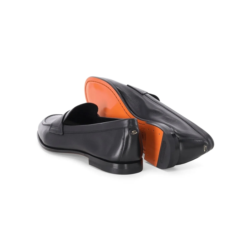 Santoni Schnürschuhe Loafer aus Leder schwarz(Image 2)