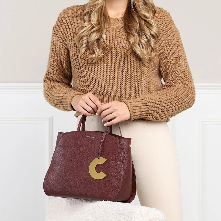 Coccinelle Concrete Handbag Grainy Leather Marsala Rymlig