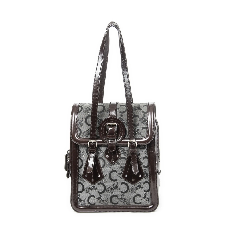 Celine Crossbody Bag Flap Buckle Shoulder grau