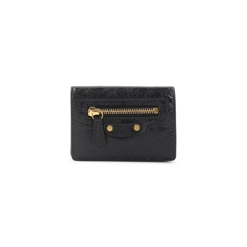 Balenciaga Geldbörse Textured Lamb Leather Wallet Black