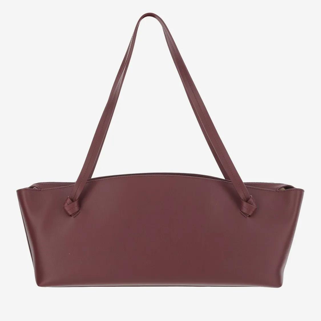 Jil Sander Hobo bags Bordeaux Leather Shoulder Bag in rood