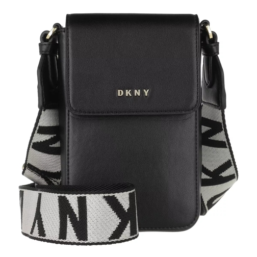 DKNY Winonna Flap Phone Crossbody Black Gold Crossbody Bag