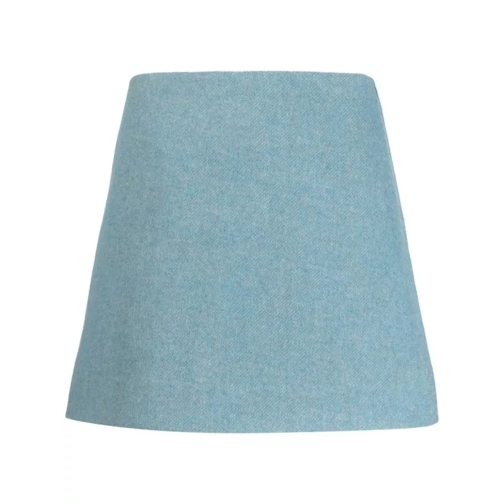 GANNI Recycled Wool-Blend Miniskirt Blue 