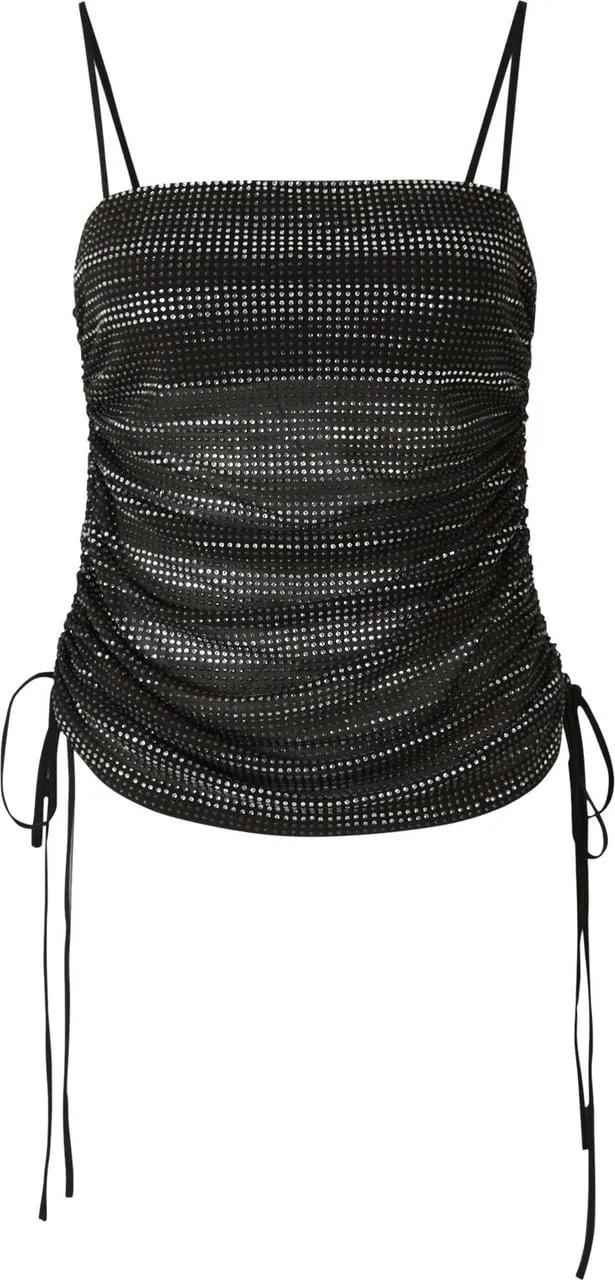 Thumbnail - Alexander Wang - Crystal Ruched Top - Größe XS - schwarz