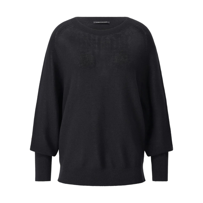Luisa Cerano Pullover Pullover aus Baumwoll-Crêpe Schwarz