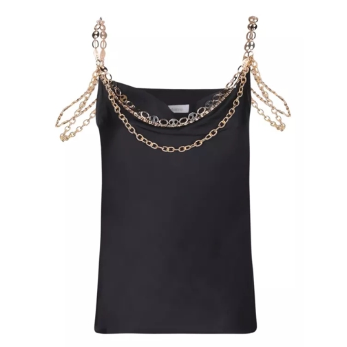 Paco Rabanne Black Satin Top Black 