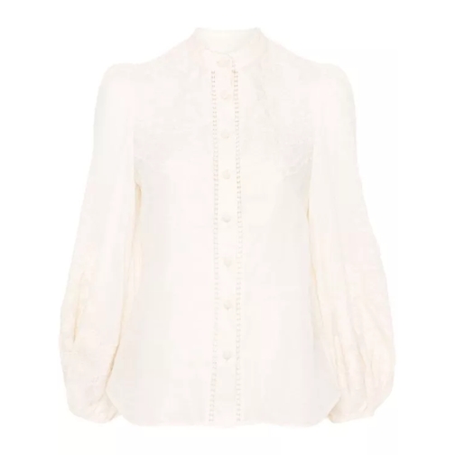 Zimmermann Ottie Embroidered Beige Shirt Neutrals 