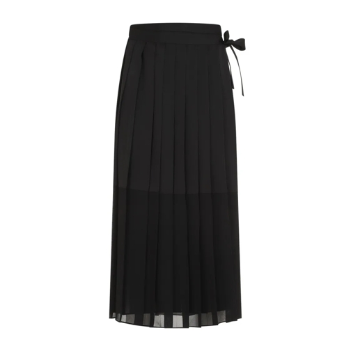 Fabiana Filippi Black Plisse Skirt Black Midi-Röcke