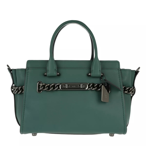 Coach Coach Swagger Glovetanned Leather Tote Dark Turquoise Rymlig shoppingväska