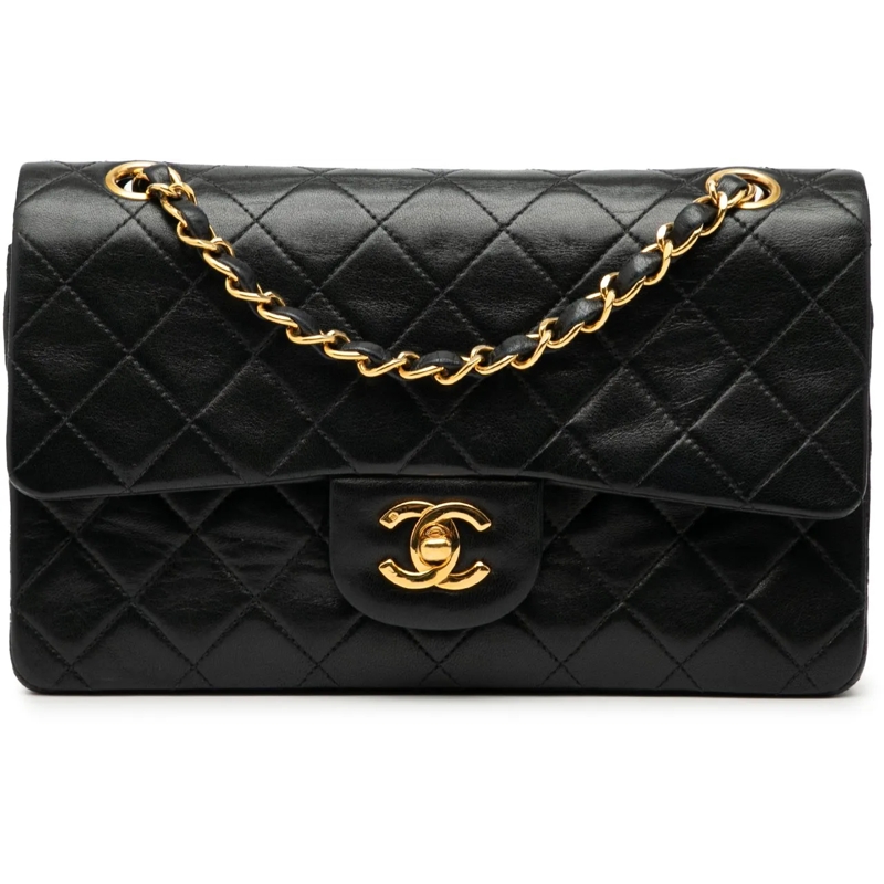 Chanel Schultertasche Small Classic Lambskin Double Flap schwarz