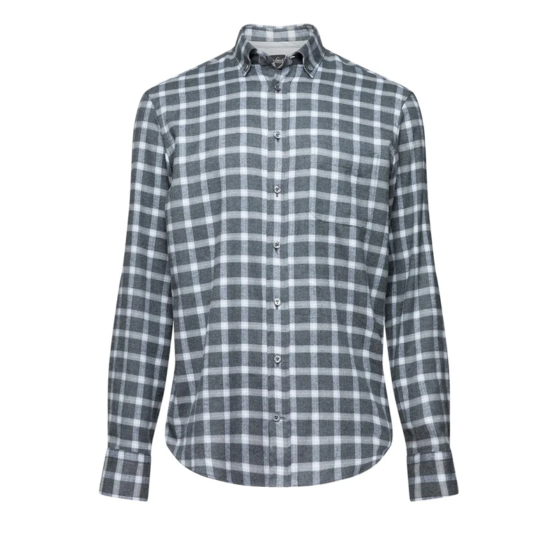 VAN LAACK Hemd Hemd Tailor Fit Karo grau