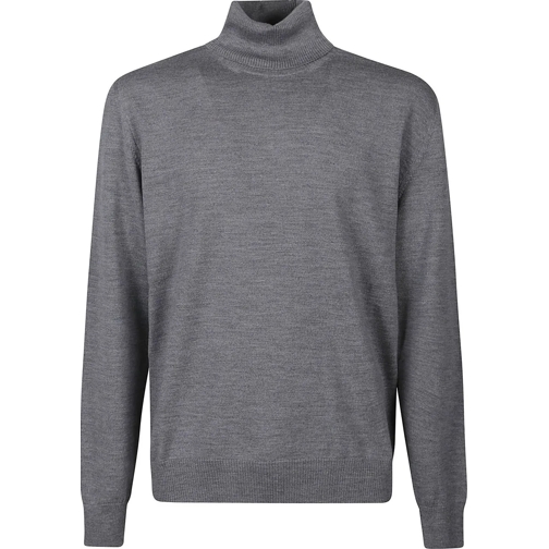 Ballantyne  Plain Turtle Neck Sweater Grey grau