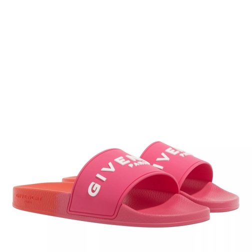 Givenchy Slide Flat Sandals In Rubber Pink/Orange Slipper