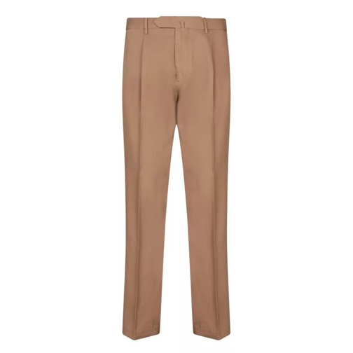 Dell'oglio Straight-Leg Trousers In Crepe Fabric Brown 