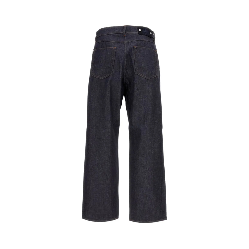 Stone Island Jeans Vintage-Washed Loose-Fit Denim Pants Blue