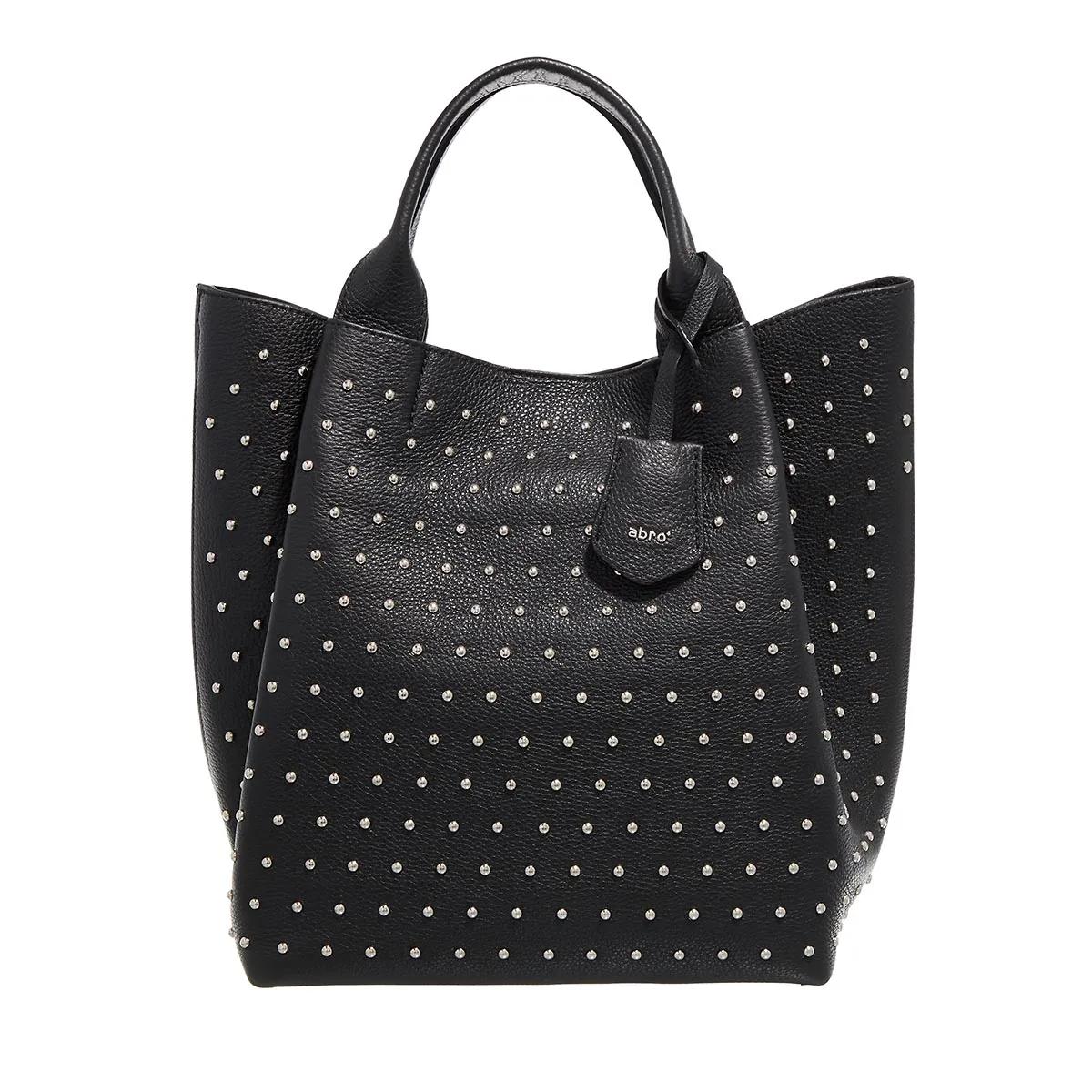 Abro Hobo Bags - Shopper Essential Media/ Black/Nickel - Gr. unisize - in Schwarz - für Damen - aus Leder & Leder & Synthetisches Material & Leder