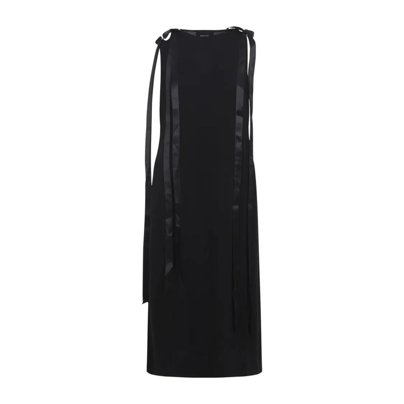Simone Rocha Mini-jurk Sleeveless Midi Dress With Satin Ribbon Detail Black