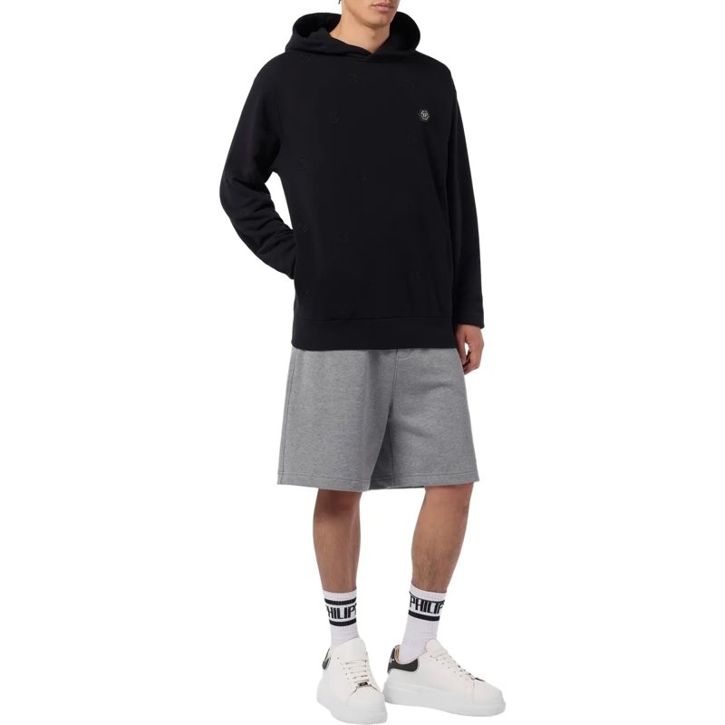 Philipp Plein Top Embroidered Hoodie Sweatshirt Monogram Monogram schwarz(Image 4)