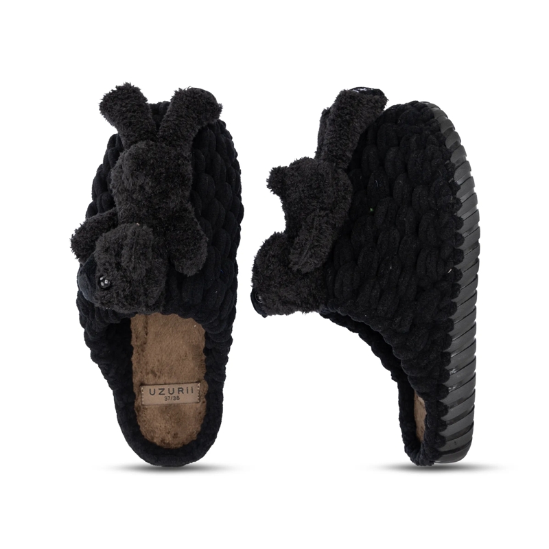 UZURII Hausschuhe Pantoffeln Pantoffel Fozzie Bear schwarz(Image 3)