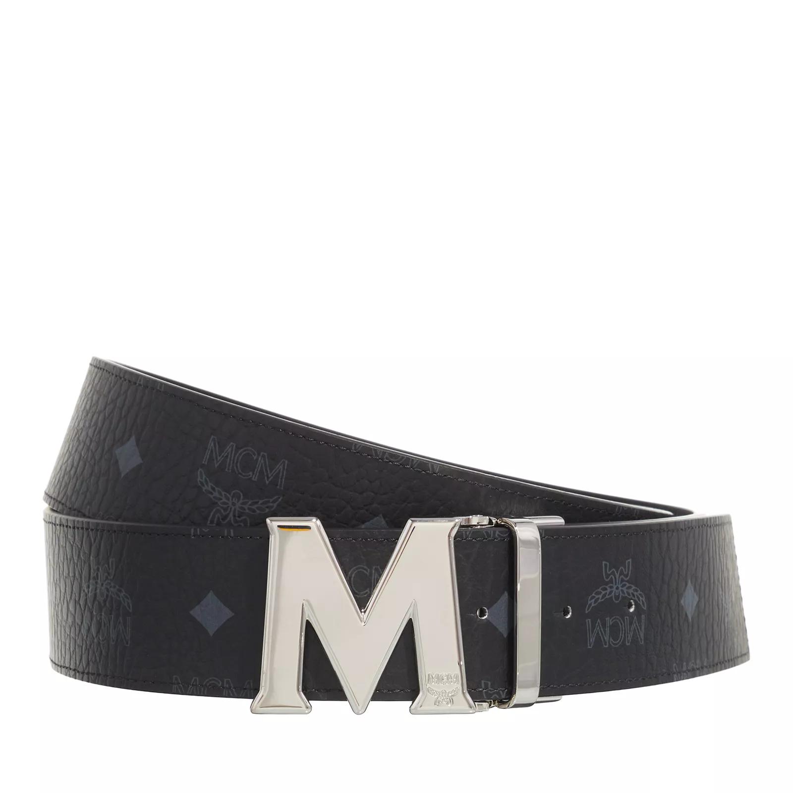 Mcm belt shop white and black