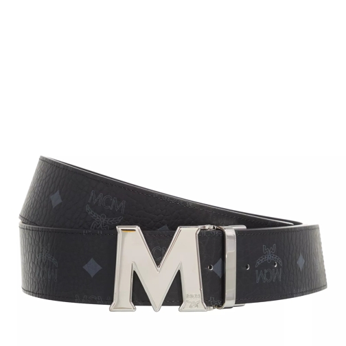 MCM Claus Reversible Belt Black Black Leather Belt