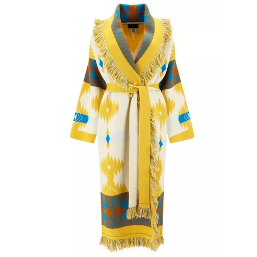 Alanui Wool Belted Coat Yellow 