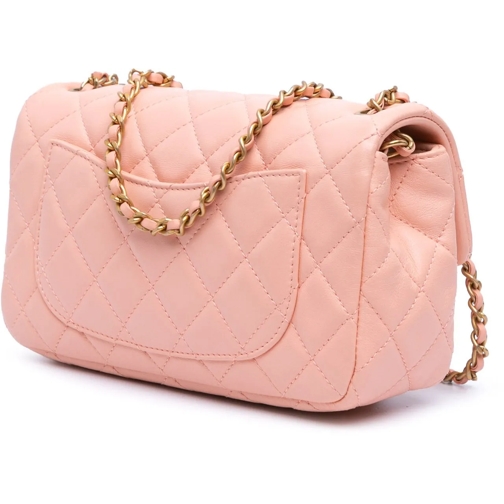 Chanel Sac à bandoulière 2021-2024 Mini Rectangular Lambskin Pearl Crush Fl rose (Image 2)