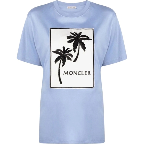 Moncler T-shirts Palm Tree Logo Relaxed T-shirt blau