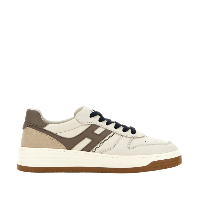 Hogan Lage-top sneaker Refined Ivory Lace-Up Shoes With Suede Accents Neutrals