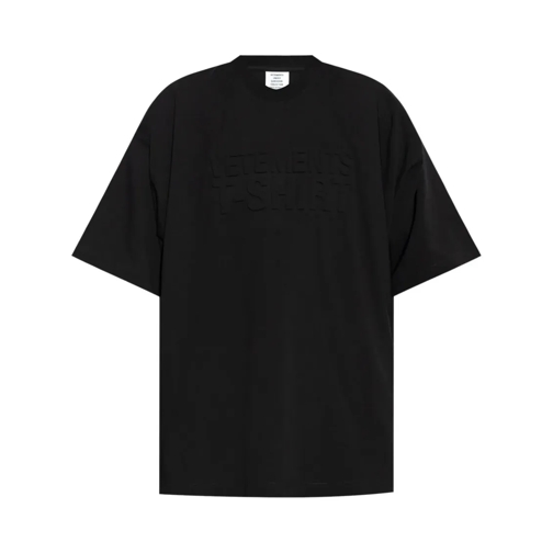 Vetements Logo-Embossed Black T-Shirt Black T-shirts