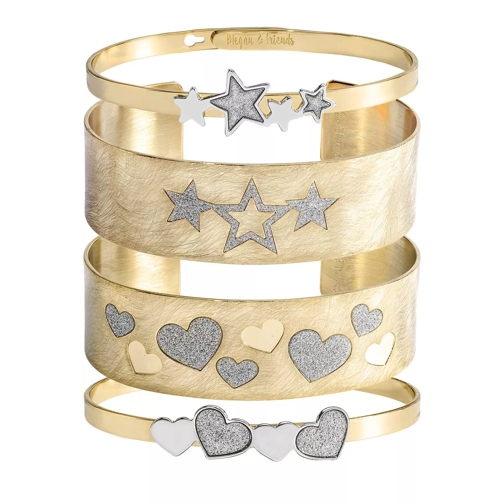 Megan & Friends Bangle Set Hearts & Stars  Gold Bracelet