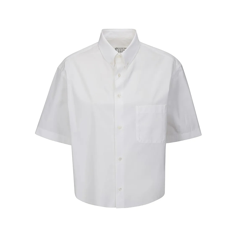 Maison Margiela Hemd White Short-Sleeved Shirt With Classic Button-Down White