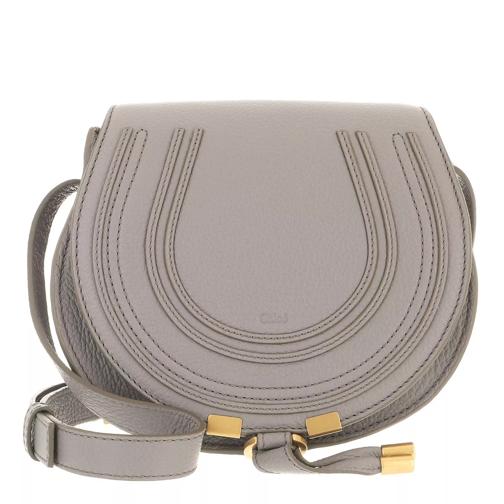 Chloé Small Marcie Shoulder Bag Grained Leather Cashmere Grey Crossbody Bag