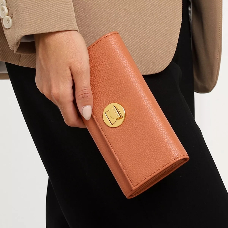 Coccinelle Liya Wallet Grainy Leather Chestnut Flap Wallet